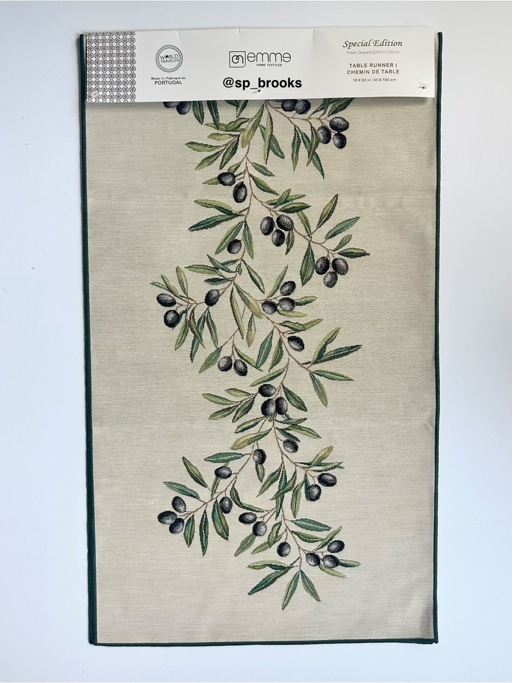 🎁Emme Special Edition Gobelin Tapestry Table Runner - 18x63” -Emme Runner Olives